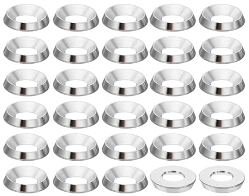 PATIKIL 30 Pièces Rondelle Conique Finition M6 Diamètre de 15 Mm | en Acier Inoxydable 304 Massif, Hauteur de 2,8 Mm, Finition Cnc, Pour La Construction Industrielle