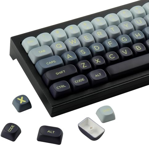 Hyekic Double Shot Gradient Keycaps, 143 Keys MOA Profile PBT Keycap Set for Cherry MX Switches, ISO/ANSI UK Layout Mechanical Keyboards