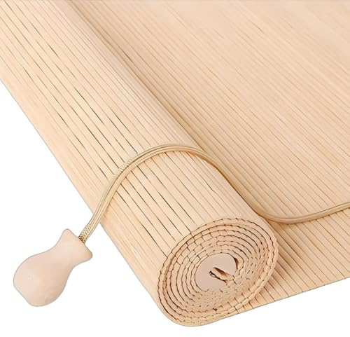 100x120cm Tenda a Rullo in Bambù per Interni,Tenda a Pacchetto in Bambù Protezione Solare, Traspiranti,Protezione Della Privacy,Tende Oscurante Da Rullo per Finestra/Porta,Personalizzate