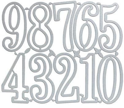 10 Piezas (0-9), Plantillas de Corte de Números en Metal Plateado para Manualidades, Set de Troqueles con Números para Scrapbooking, Creación de Tarjetas, Invitaciones y Álbumes de Fotos