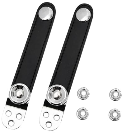 UPKOCH 2 Stück Akkordeon Balgriemen mit Schnalle Schwarzes Instrumentenzubehör aus Rindsleder und Stahl 8,2cm Abstand für Übung und Konzert