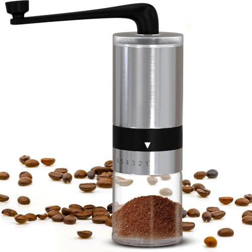 PpAaJK Molinillo de Café Manual - Molinillo de Muelas Cónicas, Molinillos de Café Espresso, Molinillo de Café Manual, Ajustable