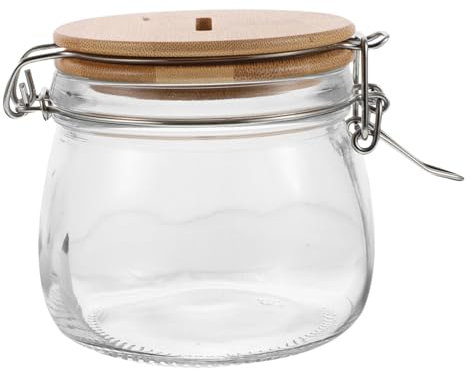 Kisangel Spardose für Mädchen aus Klarglas und Holz Große Geldspardose mit Luftdichtem Deckel für Zuhause und Büro
