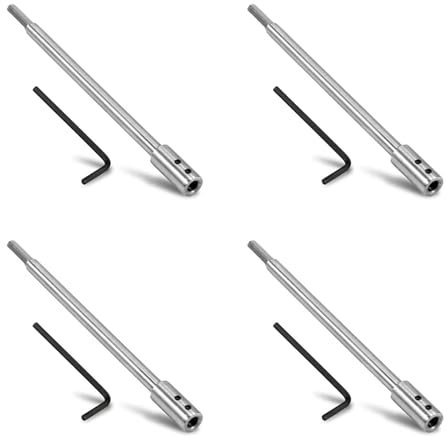 4 Pack Extra Long Metal Bit Extension Rod High Durability Drill Extensions With Wrench Set Suitable For Precise Drilling