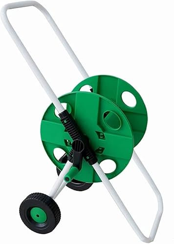 VUIKLCty Carrello avvolgitubo Portatile Carrello Porta Tubo da Giardino, for Esterni, con 2 Ruote, in Metallo (può Contenere 50 m di Tubo) Carrello avvolgitubo con Ruote