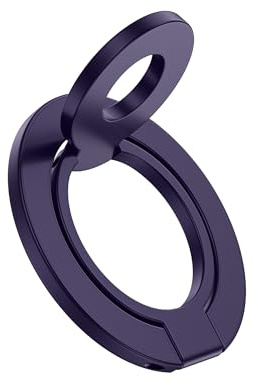 AILKIN Magnetic Phone Ring Holder Grip, Foldable MagSafe Stand Grip for iPhone 17e, Samsung, Two-Sided Magnetic Phone Kickstand for Desk Stand & Car Mount, Compatible with Wireless Charging - Purple