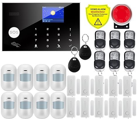 Sistema di sicurezza domestica Di allarme cablato wireless for la sicurezza antifurto domestica intelligente Allarme GSM 433 MHz Controllo app casa wireless(W7B1)