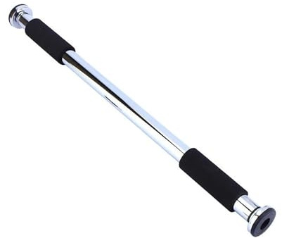 Pull Up Bar for Doorway – Adjustable Chin Up Bar for Home Gym Strength Training – Foam Grip Door Exercise Bar for Upper Body & Core Workouts (Silver)