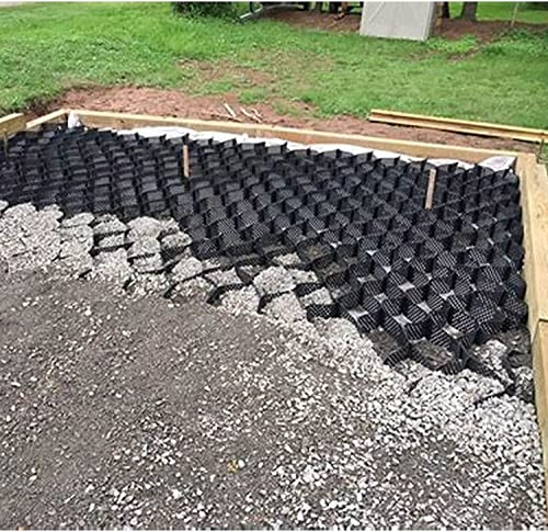ROBAUN Garden Retaining Wall Grid Bodengitter, 2 Zoll Dickes Straßenbett-Bodengitter – verhindert Kies-/Erdverlust, Polyethylen-HDPE-Wabengitter for Schuppenfundamente(5x8m/16x26ft)