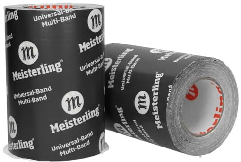 Meisterling® Multi - Band 3D - UV PLUS schwarz - von Hand reißbar - flexibles Hochleistungs-Klebeband für Dampfsperren & Dampfbremsen etc. (2, 200 mm x 25 m)