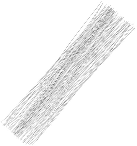 MOMAHUA 100 Stück Blumendraht Weiß, 20 Gauge/1mm, 16in/40cm Basteldraht Draht Bindedraht Set Dünn Wickeldraht Flexibler Paddeldraht, Floristendraht, Weihnachtskränz Girlanden für Blumen Basteln