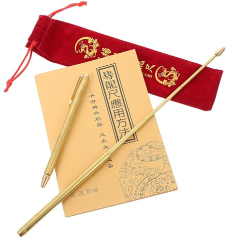 VICASKY Baguettes de Sourcier Rétractables Laiton Pur avec Étui Portable Tiges de Radiesthésie Ajustables pour Localisation Objets Perdus et Détection Énergie Feng Shui