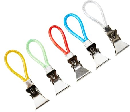 5pcs Tea Towel Clips Hooks Multicoloured Heavy Duty Kitchen Cloth Holders Durable Hanging Loops for Dishcloths, Oven Mitts, & Bathroom Towels (Pack of 4)