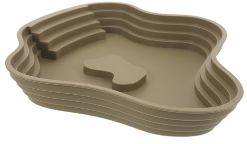 Angoily Bassin de Bain pour Tortues Terrestres en Plastique Léger avec Rampe, Bol d'eau Profond Sécurisé pour Reptiles, pour Usage Intérieur et Extérieur