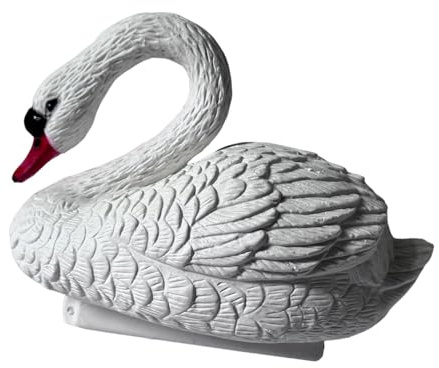 Wswqop Figura de Cisne, Estanque de Jardín Flotante, Decoración de Cisne Flotante para