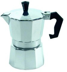 Karl Krüger Alu-Espressokocher eckig, 1 Tasse, Aluminium, Silber