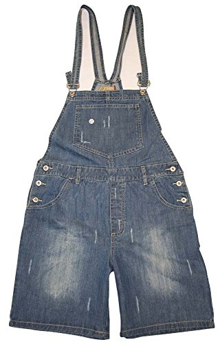 Clove Jeans Blue 100% Cotton Denim Cropped Womens Short Dungarees for Women uk - Ladies Dungaree Shorts Bib and Braces Overalls Shorts Women with Pockets Bib Plus Size 8 to 22