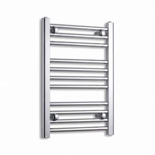 Companyblue Chrome Heated Towel Rail Radiator | Flat Ladder Bathroom Radiator | 400 x 600mm