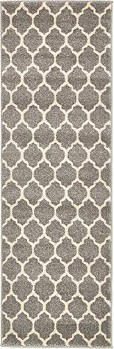 Unique Loom Trellis Collection Area Rug - Philadelphia (2' x 6' 1 Runner Dark Gray/Beige)