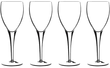 Luigi Bormioli Wine Glasses Set of 4 - Michelangelo Crystal Wine Glasses 235ml, Ultra Clear and Durable Dishwasher Safe Glassware with Titanium Reinforced Stems, Gift Box Included, Made In Italy