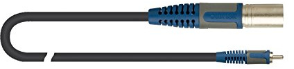 QUIK LOK - RKSA/133-2 XLR M/RCA M, Câble adaptateur Quik Lok ROK SOLID, XLR mâle/RCA mâle, Noir, Longueur 2 m