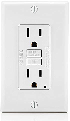 Leviton GFCI Outlet, 15 Amp, Self Test, Non Tamper-Resistant with LED Indicator Light, Protection from Electric Shock and Electrocution, GFNT1-W, White