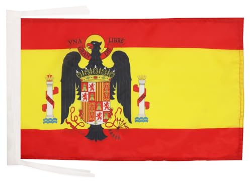 AZ FLAG Bandera España de Franco 1945-1977 45x30 cm Cuerdas | Uso interior y exterior Enseña franquista española costuras dobles y bordes reforzados poliéster 100D