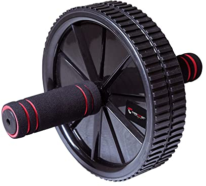 Christopeit Sport AB-Fitnessroller - Bauchtrainer mit Doppelrad - Bauchmuskeltrainer mit gepolsterten Griffen - AB Wheel