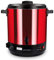 Navaris Macchina per conserva elettrica 1800W - Pentola conserve 27l con rubinetto - Bollitore distributore bevande calde in acciaio inox - rosso