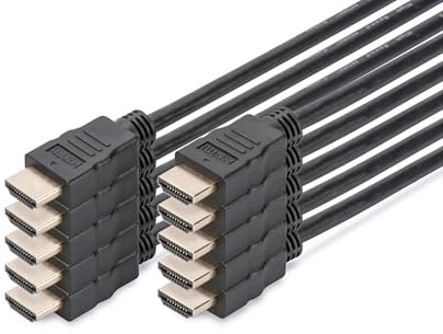 DIGITUS HDMI-Kabel – 2 m – 10 Stück – UltraHD 4K 60Hz – HDMI 2.0 – ARC, CEC | Ethernetkanal – Vergoldete Kontakte – Kompatibel mit TV, Beamer, Monitor, Spielekonsolen – Schwarz