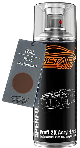 TRISTARcolor RAL 8017 Schokoladenbraun seidenmatt 2K Acryl Spraydose Sprühdose Spritzlack Sprühlack 400 ml schnelltrocknend