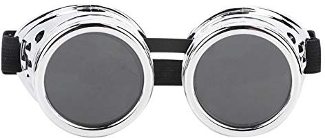 Alomejor Steampunk Goggles Steampunk Sonnenbrillen Schweißen Punk Classic Cosplay Brillen für Party Prop Decor(Love Type-Silberfarben)