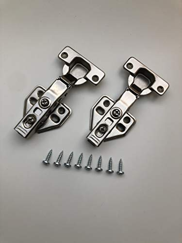 NELI 2er-Set Scharniere mit Softclose passend für Küchen Schränke (z.B. Nolte Küchen) mit 2 Scharniere und 8 Schrauben