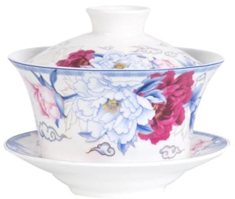 Eplze Grande tasse à thé Gaiwan en céramique, Gaiwan chinois traditionnel (5#)