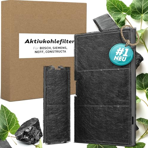 KF3TEC® Aktivkohlefilter für Siemens LZ10AKA00 / Neff Z51AIA0X0 / Bosch DWZ0AK0A0 / Constructa Gaggenau 17000965 (Set aus 2 Filtern)