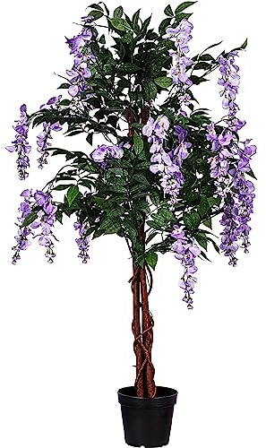 PLANTASIA Kunstpflanze Wisteria Baum Violett 120 cm