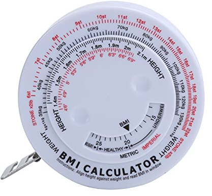 Metro a Nastro BMI Metro a Nastro per la Misurazione della Vita 150 Cm Misuratore a Nastro per Indice di Massa Corporea BMI per Circonferenza Torace/vita/addome