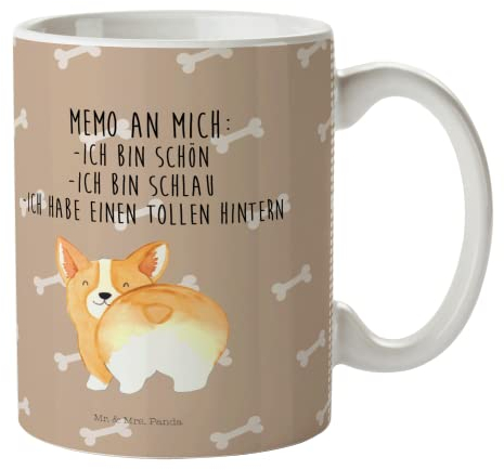 Mr. & Mrs. Panda Kindertasse Corgi Po - Geschenk, Sprüche, Spruch, Motivation, Trinklernbecher, Kinderbecher Mit Deckel, Positiv, Süß, Hund, Tasse Für Kleinkinder, Kindergeburtstag