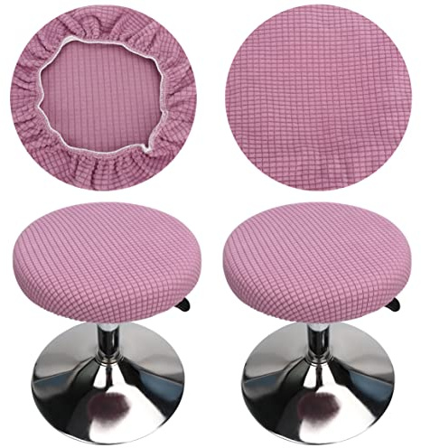 HuaLiSiJi Hockerbezug Rund 30-40cm Bezug Hocker Rund Elastischer Hocker Rundbezug, Waschbar Pflegeleicht Weich und Langlebig,für Runde Oder Quadratische Hocke (2 Stück Violett)