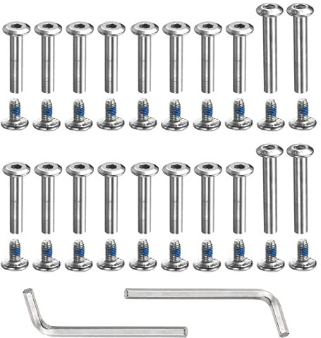 PATIKIL 1 Set Inline Skating Schrauben Reparatursatz Zubehör m Schraubenschlüssel Silber