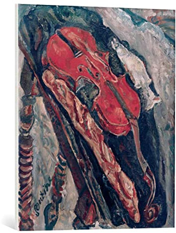 kunst für alle Leinwandbild: Chaim Soutine Stillleben mit Geige Brot u - hochwertiger Druck, Leinwand auf Keilrahmen, Bild fertig zum Aufhängen, 60x70 cm