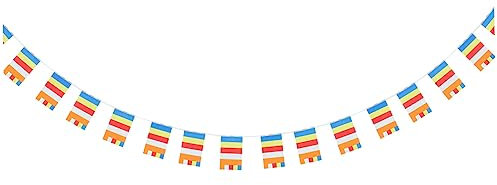 Yardwe Stendardo Buddista a Cinque Colori Decorazione Per Striscioni Sospesi Preghiera Per e Arredamento Indispensabile Per Buddisti Facile Da Appendere