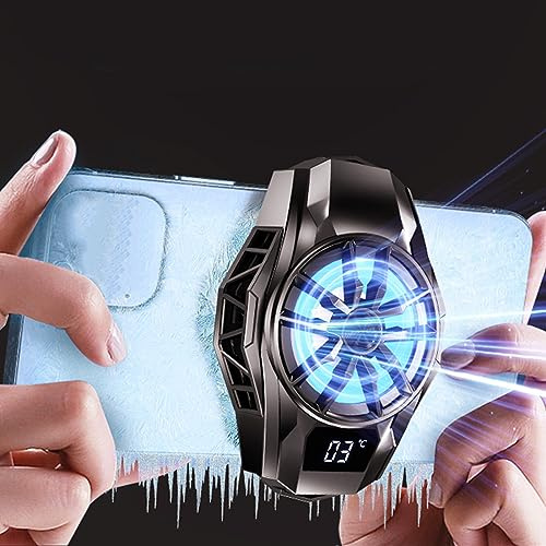 Handy-Kühler, RGB-Halbleiter-Handy-Kühler mit Digitalanzeige, Tragbarer, Leichter Magnetischer Handy-Lüfter für Gaming, Sreaming, Waching, Videos