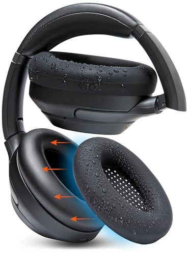 WC SweatZ XM3 – Patentierte Schweißschutz-Ohrpolster für Sony WH1000XM3 von WC | Silikon-Ohrpolster für Sony WH-1000XM3-Kopfhörer | Schweißfest und leicht waschbar | Black