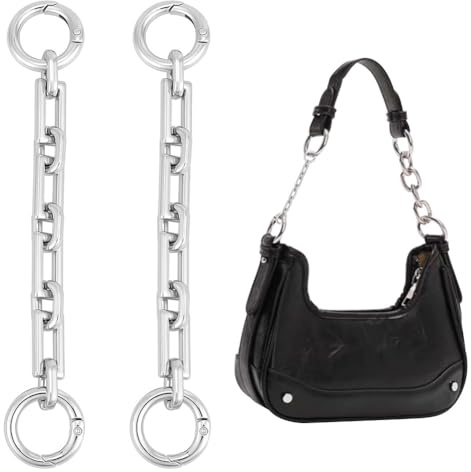 UNICRAFTALE 2 Stück Taschen Verlängerungketten 14.5 cm Platin Umhängetaschen Verlängerungsketten Handtaschen Schultertaschengurt Verlängerungsketten Mit Federtorringen Für Taschengurte