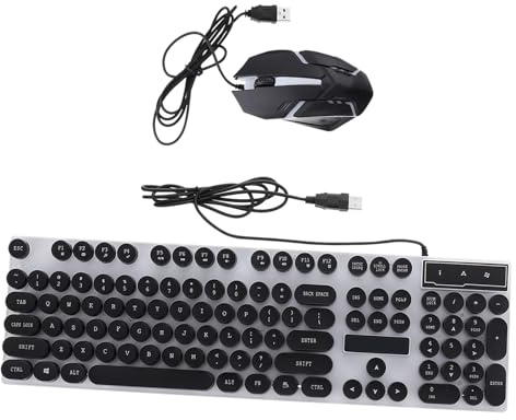Clavier d'ordinateur de Jeu Vintage 1 Ensemble Clavier et Souris Vintage pour Ordinateur Filaire Clavier d'ordinateur Souris
