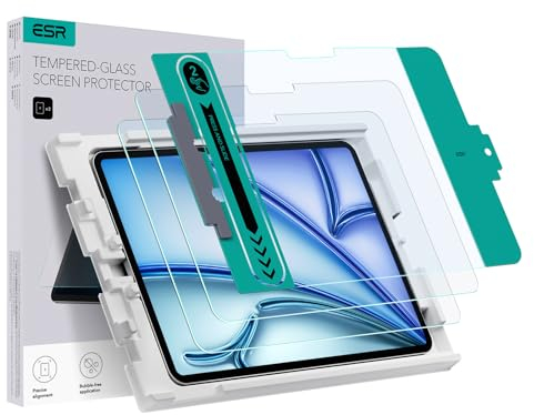 ESR Lot de 2 Verre Trempé pour iPad Air 11 Pouces M3/M2 (2025/2024), Film en Protection D'écran avec Plateau D'application Facile, Résistant aux Rayures, Clarté HD