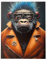 Kare WTD Fashion Gorilla - Cuadro de pared (vidrio templado de seguridad de 4 mm, cristal de seguridad ESG, diseño animal, mono, arte de pared, imagen, dormitorio, salón, vidrio, polipropileno, 80 x