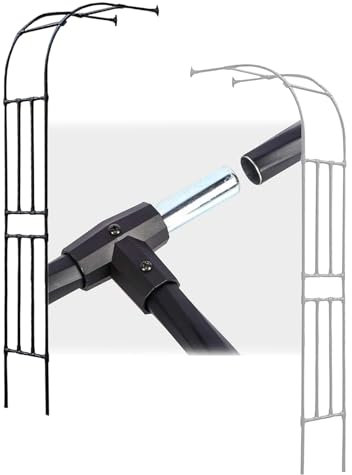 DMMFTERL Halbbogen, Spalierbögen für den Garten, Rosen, Klettertorbogen, robuster Gartentorbogen aus Metall, Spalierstützbögen, stabile Gartenbögen, Halblauben, wetterfeste Hochzeitslauben