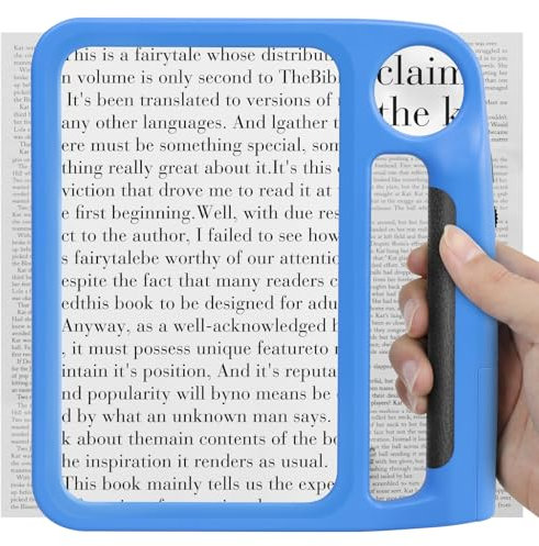 Lupe mit Licht - 3X 6X Leichte Leselupe für Senioren Groß mit 3 Dimmmodi 48 LED, Kunststoff Handy für Lesen, Sehschwäche, Münzen, Briefmarken